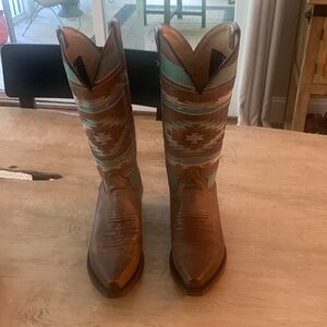 Roper Leather cowgirl leather boots